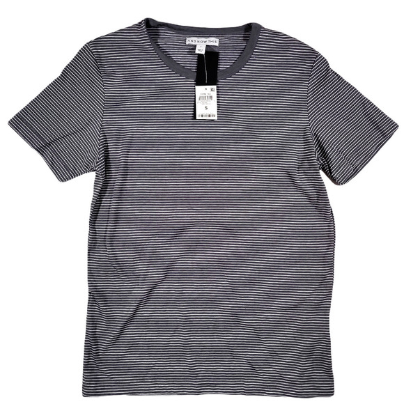 And Now This Grey/White‎ Stripe T-Shirt Mens Small - Picture 1 of 5